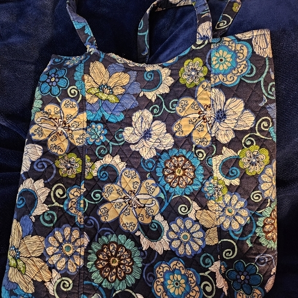 Vera Bradley Navy Blue Floral Tote Bag - Picture 2 of 3